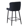 Pair of Barstools Velvet Bar Chair Blue Black Grey Padded Chair Kitchen Modern