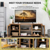 Modern TV Cabinet Stand Wooden Media Storage Shelves W/ Doors Drawer 65-Inch TV
