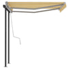 Manual Retractable Awning with Posts 3.5x2.5 m Yellow & White U5L8