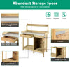 Garden Patio Potting Table Wooden Planting Bench Workstation W/ Cabinet Drawer