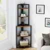 5 Tier Wall Corner Shelf Stand Storage Home Office Skinny Display Bookshelf Rack