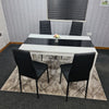 Dining Table Set and 6 4 black white Leather chairs kitchen table set of 4 or 6