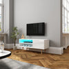 Modern TV Cabinet Led Light White High Gloss Stand Unit 110CM for Living Room WH