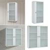 Wall-Mount Frosted Glass Cabinet Vanity Storage Cupboard Shelf Office 1 2 Doors