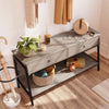 TV Stand Media Cabinet Console Table Entertainment Center w/ LED Shelves