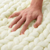 Large Soft Chunky Knit IvoryWhite Thick Blanket Handwoven Throw Sofa Bed Blanket