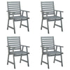 Outdoor Dining Chairs 4 pcs Grey Solid Wood Acacia Q8P0