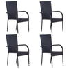 Stackable Outdoor Chairs 2/4/6 pcs Poly Rattan Bistro Garden Chairs Patio Seat