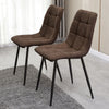 2X Faux Leather/Velvet Dining Chairs Office Chair Brown Grey Kitchen Dining Room