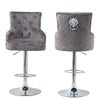 Luxury Wide Bar Stool Plush Velvet Button Chair Island Home Barstool Tufted Back