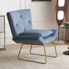 Stylish Accent Chair for Living Room Velvet Armchair Occasional Tub Chairs Blue