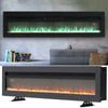 Wall/Floor Electric Fireplace Remote Control Dimmable 9 LED Flame Colours Timer