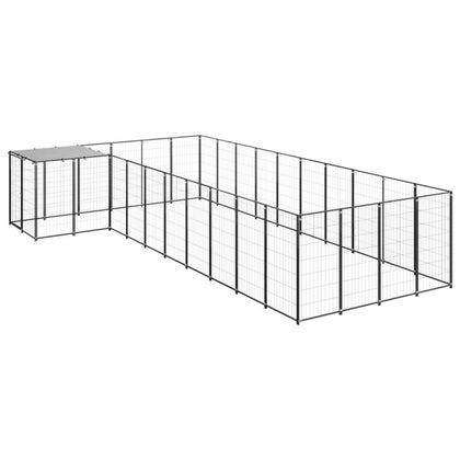 Dog Kennel Black 13.31 m² Steel I3C0