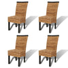 Dining Chairs 4 pcs Abaca Brown R8G7