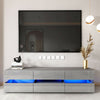 177CM Large TV Unit Stand Cabinet High Gloss Drawers Matt Body LED Lights UK
