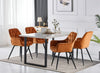 1.5M Dining Table/Velvet Dining Chairs Set Metal Legs Dining Room Kitchen Office