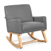 Relax Rocking Chair Fabric Upholstered Single Sofa Armchair w/Solid Wood Legs