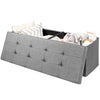 Folding Storage Ottoman Bench Tufted Faux Leather Toy Box Foot Stool Bench Seat