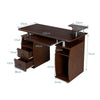 Computer Desk Home Office Workstation with 2 Drawers & Storage Compartments