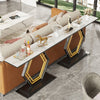 Large Marble Console Table Hallway Long Table Pentagon Frame Side Station Table
