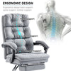 Home Office Chair Recliner Swivel Adjustable Linen Fabric Computer Desk Chair