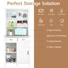 Kitchen Buffet Freestanding Kitchen Pantry Storage Cabinet w/ Hutch Sliding Door