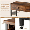 3 Tier Console Table Entryway Narrow Side Table 2 Drawers with Charging Station