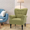 Modern Accent Chair Upholstered Button Single Sofa Wooden High Back Armchair