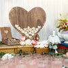 3D Wood Retro Wedding Guest Book Heart Shape Frame DIY Box W/88 Signature Heart