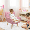 2 in 1 Children Kids Sofa Set Luxurious Velvet Armchair High Back Safety & Stool