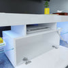 130cm Matt High Gloss TV Stand Cabinet Unit Front Sideboard Shelves LED Lights