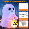 4 FT Halloween Inflatable Colorful Dimming Ghost Holding Pumpkin Blow-up Ghost