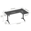 Extra Widen L-Shaped Corner Gaming Desk Adjust 6 RGB Colors 8 Modes Office Table