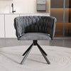 Velvet Dining Chair with Metal Legs Kitchen Chair Swivel Armchair Modern Grey NS