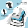 3 Pieces Rocking Bistro Set Outdoor Wicker Furniture Tempered Glass Coffee Table