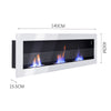 Bio Ethanol Fire BioFire Fireplace 2 Burner Heater Wall Mounted/Inset Install UK