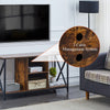 Brown Wooden TV Cabinet Metal Leg with Compartment Shelf Unit Industrial Style
