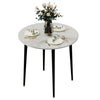 Modern White Grey Marble Kitchen Dining Table Bistro Cafe Table w/ Pedestal Base