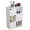 Storage Cube 6 Shelf Bookcase Wooden Display Unit Organiser White Furniture