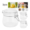 Glass Storage Jars Airtight Clip Top Lid Food Preserve Preserving Jar 500ml x 3