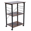 3-Tier Microwave Oven Shelf Rack Storage Stand Kitchen Cart Table With 6 Hooks