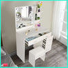 Dressing Table Makeup Vanity Set Mirror with Lights Stool Desk Organizer Dresser