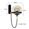 Glass Ball Wall Light Spherical LED Wall Lamp Vintage Industrial Loft Bar Sconce