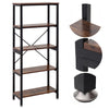 5 Tier Bookshelf Bookcase Industrial Wood Metal Storage Display Shelving Rack