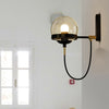 Glass Ball Wall Light Spherical LED Wall Lamp Vintage Industrial Loft Bar Sconce