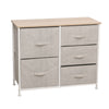 Fabric Cabinets Storage Unit Chest of 3/4/5 Drawer Bedside Table Organiser Beige