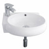 Modern Bathroom Sink Wall Mounted Cloakroom Hand Wash Basin White Ceramic Bowl