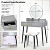 Vanity Table Set Large Makeup Dressing Desk & Stool Set with Lighted Mirror