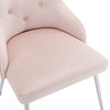 Modern Dining Chair Upholstered Armchair Velvet Restaurant Office Chair Pink QA