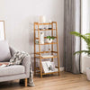 4 Tier Ladder Bookshelf Shelf Unit Bamboo Bookcase Bathroom Storage Display Rack